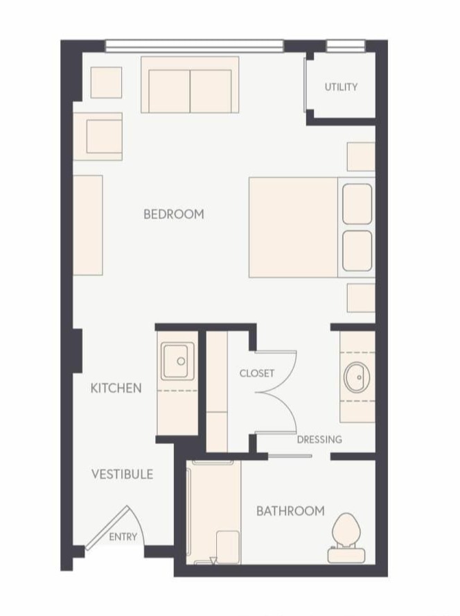 Studio A floor plan